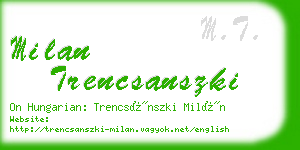 milan trencsanszki business card